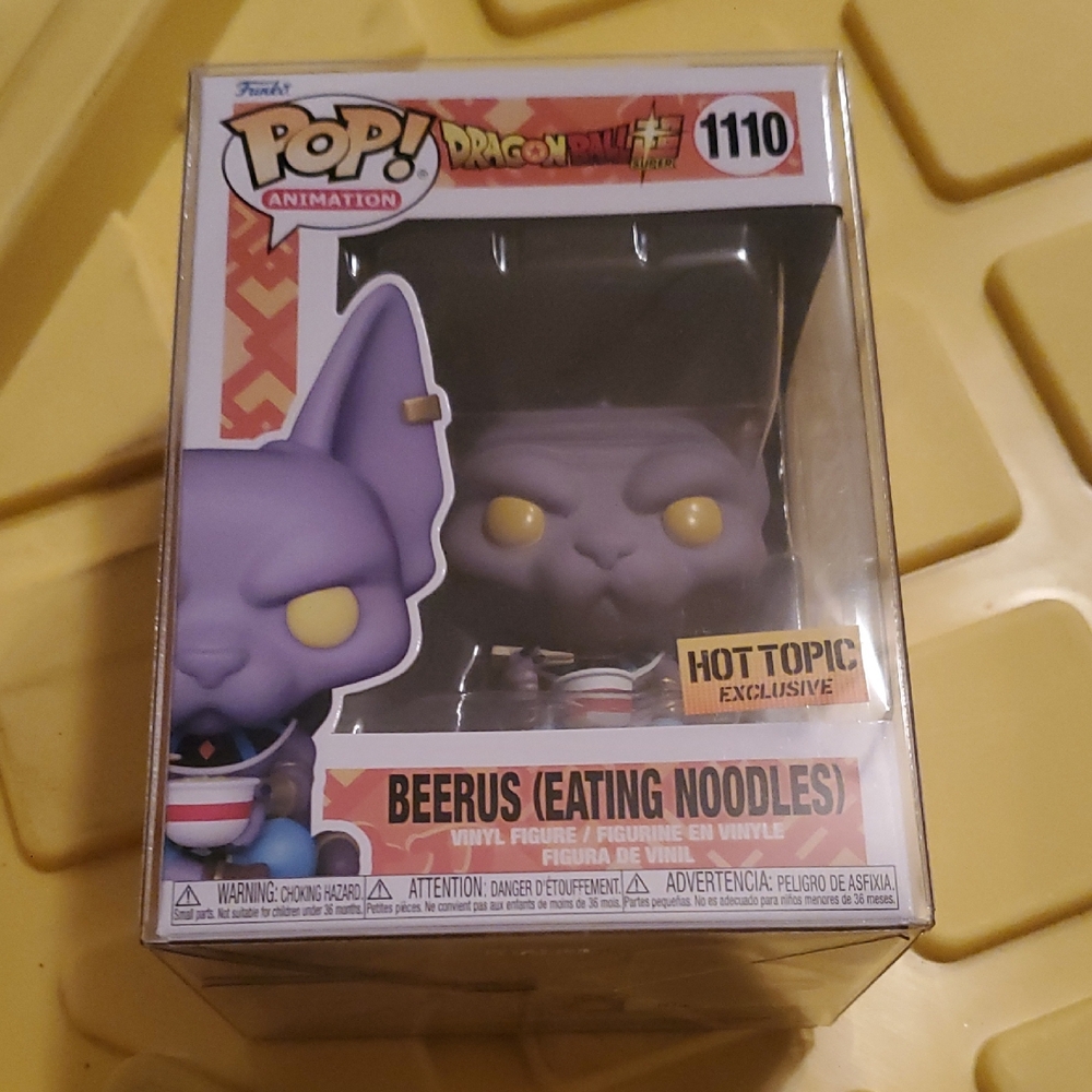 Dragonballz Beerus Eating Noodles #1110 Hot Topic Exclusive Funko Pop